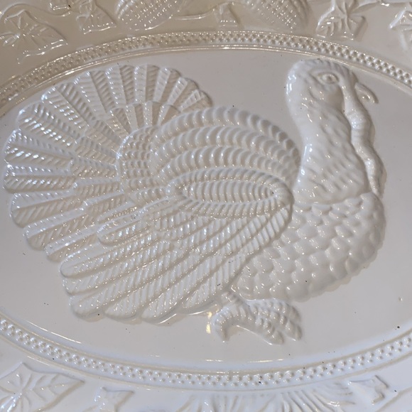 Harvest vintage ceramic stoneware platter by Cresco turkey serving tray - Picture 2 of 5